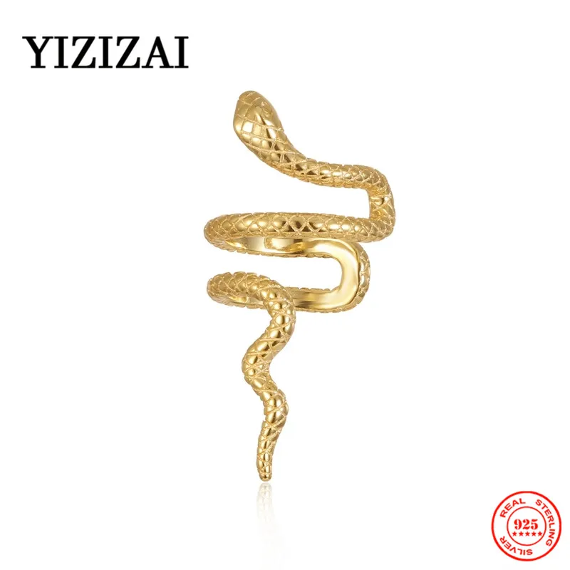 YIZIZAI Real 925 Sterling Silver Minimalist Snake Ear Bone Clip Cuffs Earrings For Women Men No Piercing Fake Cartilage Earring