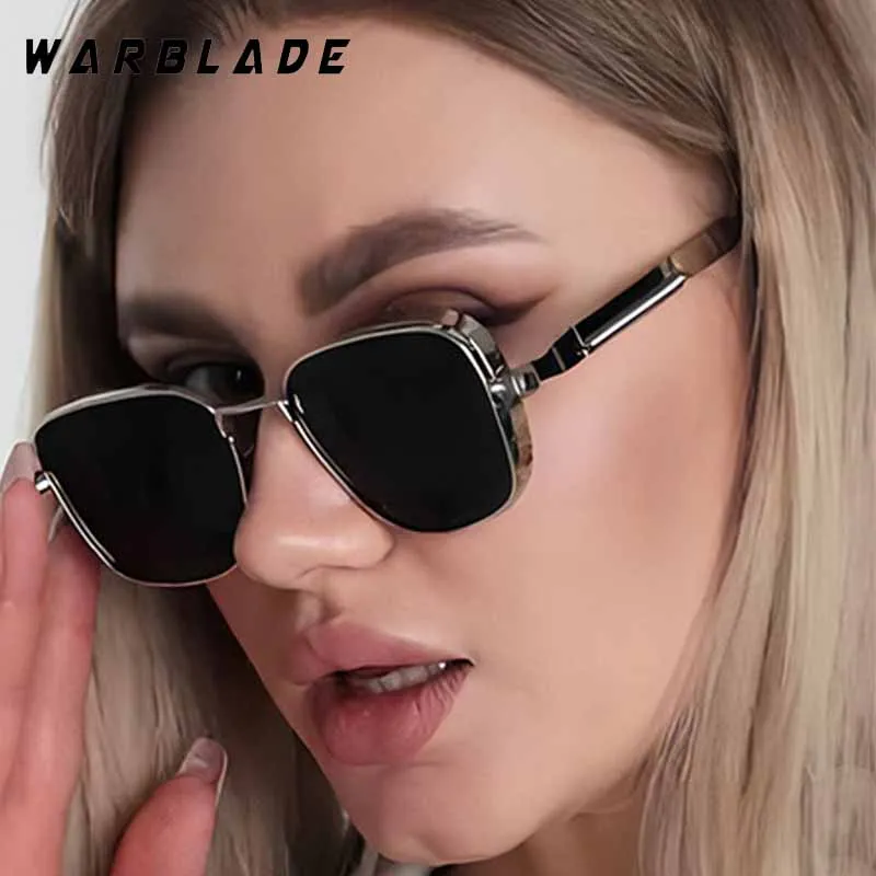 

Luxury Design Metal Square Frame Punk Women Sunglasses Personality Brand Men Sunglass Outdoor Sports Drive Eyewear Female UV400