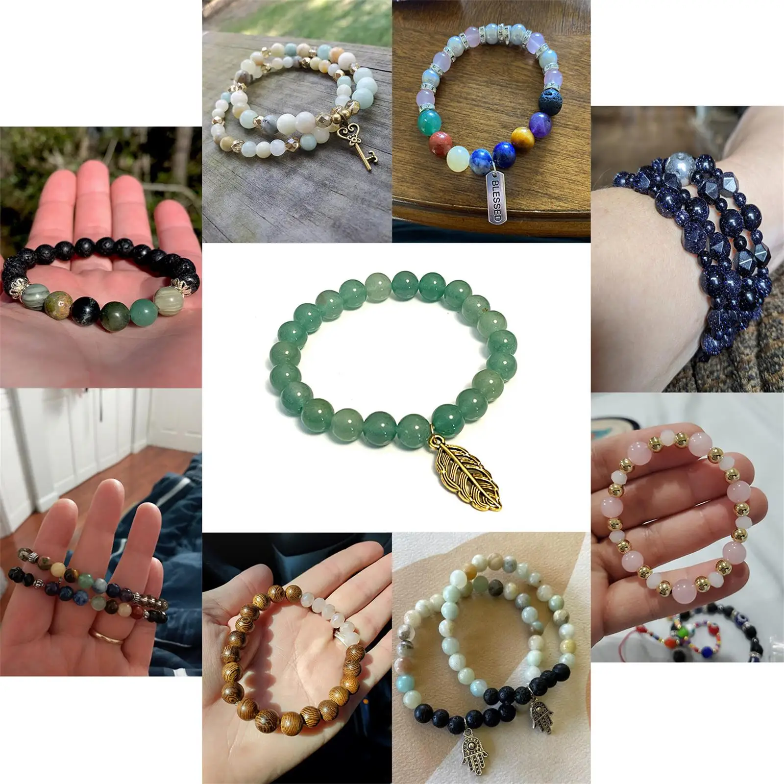 الحجر الطبيعي الوردي العقيق الخرز Jades جولة فضفاض الخرز لصنع المجوهرات الإبرة سوار لتقوم بها بنفسك ستراند 4/6/8/10/12 ملليمتر #6