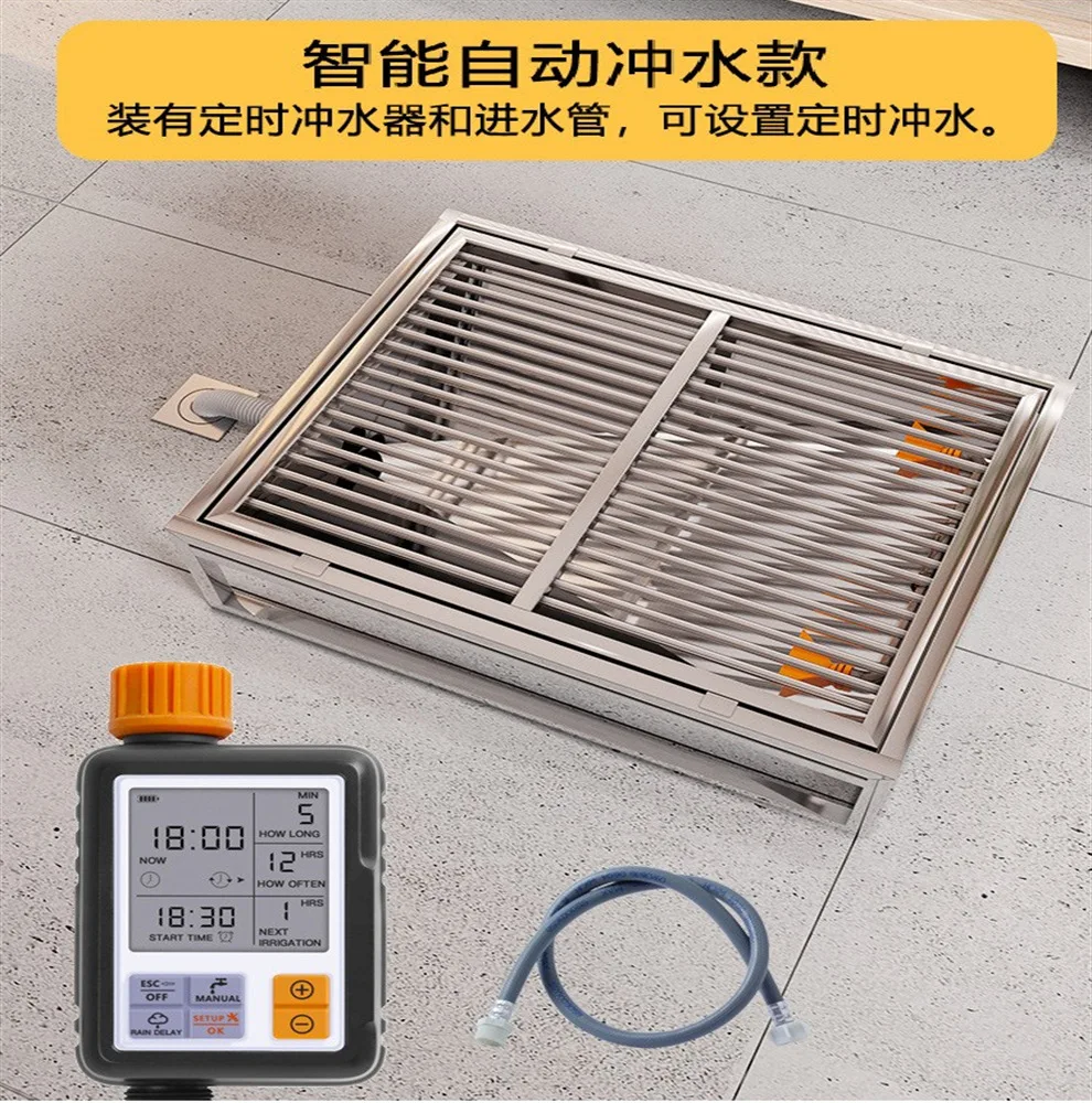 Stainless Steel Dog Toilet Anti-Step Poop Pet Litter Tray Auto Flush Direct Drain for Small Medium Dogs