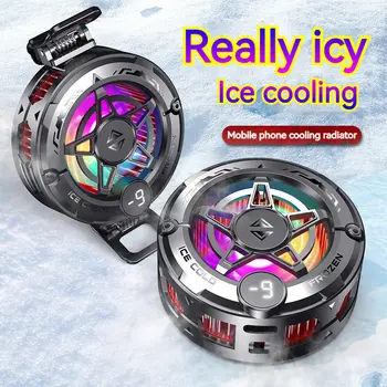 Univerzální přenosný magnetický polovodičový chladič telefonu K20 s digitálním displejem, RGB světly a výkonným chladicím ventilátorem pro hraní her. 10 nejlepší prodej mobilní chladič - №1