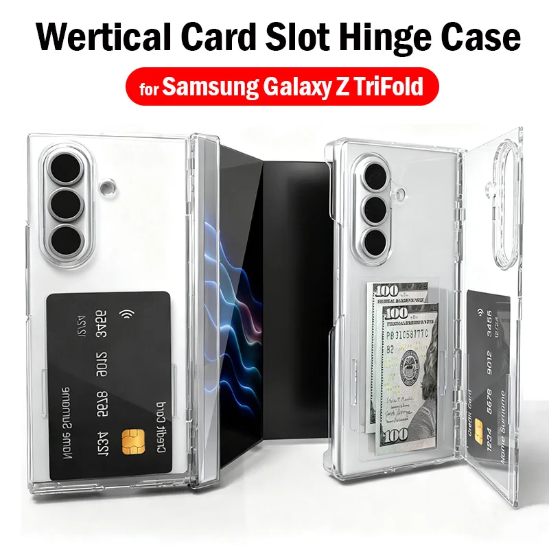 

Шарнирный чехол для Samsung Galaxy Z TriFold Tri Fold Чехол Кошелек Слот для карт Складная подставка-держатель Жесткий пластиковый защитный чехол Funda Capa