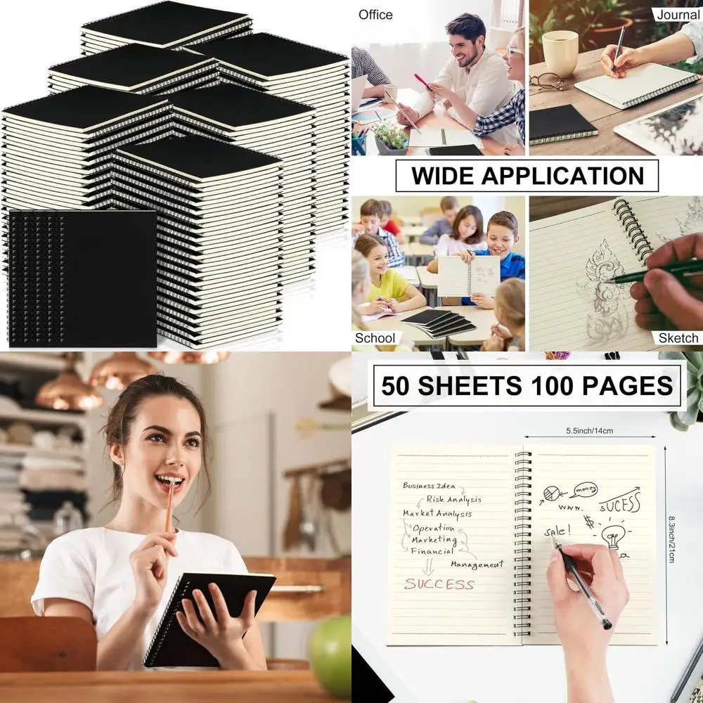 

Блокноты на спирали формата А5, на подкладке, 8,3 x 5,5 дюйма, упаковка 108, идеально подходят для школьного и офисного использования.