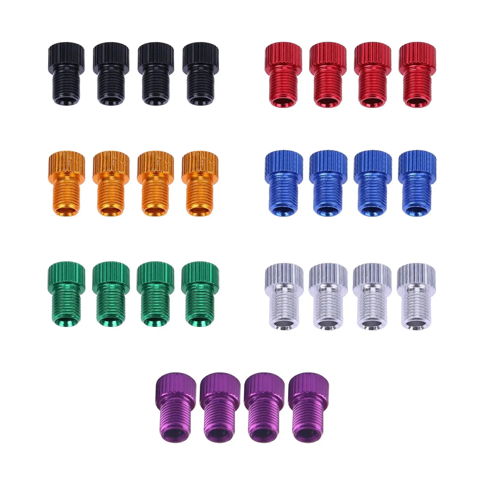 Kit de 4 adaptadores convertidores de válvula de bicicleta metálicos para bomba de aire de carretera, accesorios de ciclismo de montaña, repuesto.