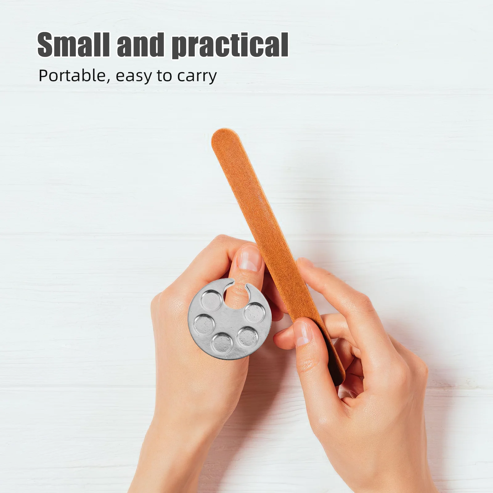 

2Pcs Nail Art Palette Ring Metallic Finish Portable Mixing Tray Durable Manicure Tool Nail Artist Color Blending Palette