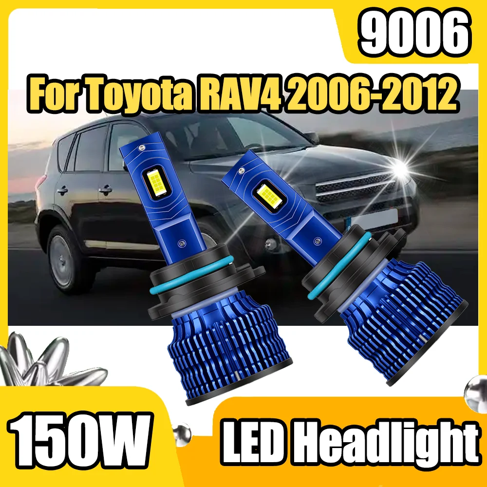 

2PCS Canbus No Error 9006 Car Headlights 150W LED Headlight 6000K White LED Headlamps 3570 CSP Chips For Toyota RAV4 2006-2012
