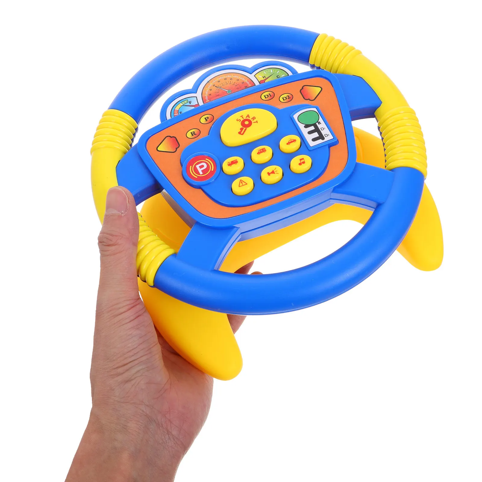 Steering Wheel Simulation Driving Wheel 360 Degree Rotation Stroller Attachment Car Seat Baby Music Light Interactive Pretend