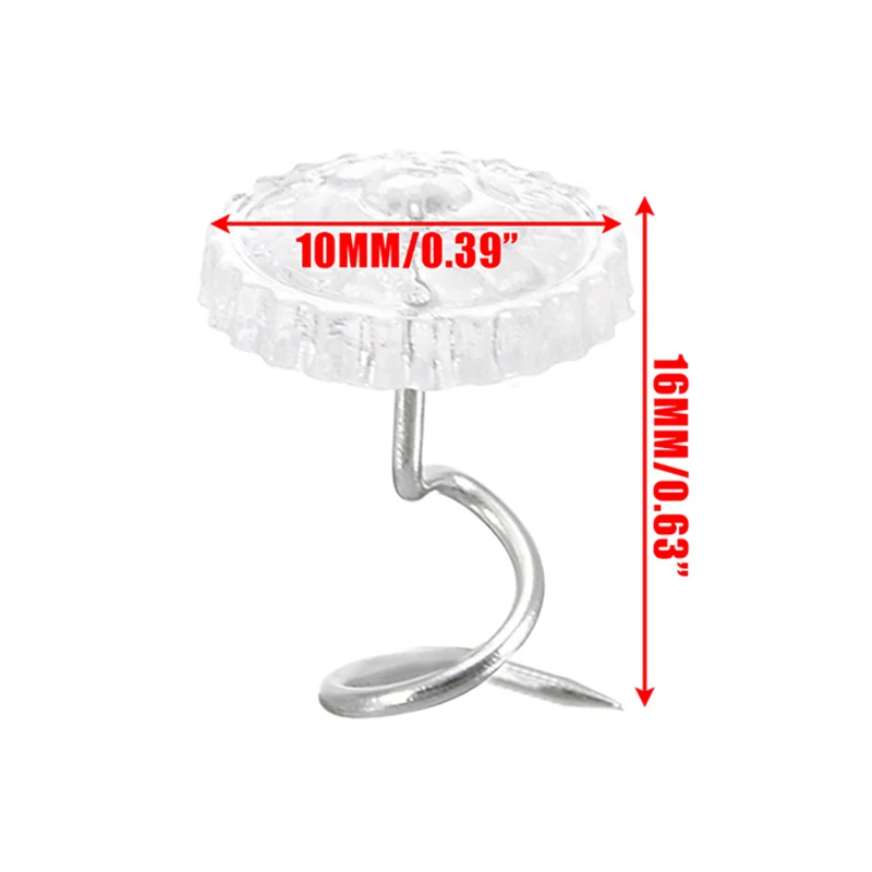 100 Pcs Clear Heads Twist Pins Fastener for Upholstery Blanket Chair Sofa Fixing Decorate Pins Repair Loose Drapery Pins