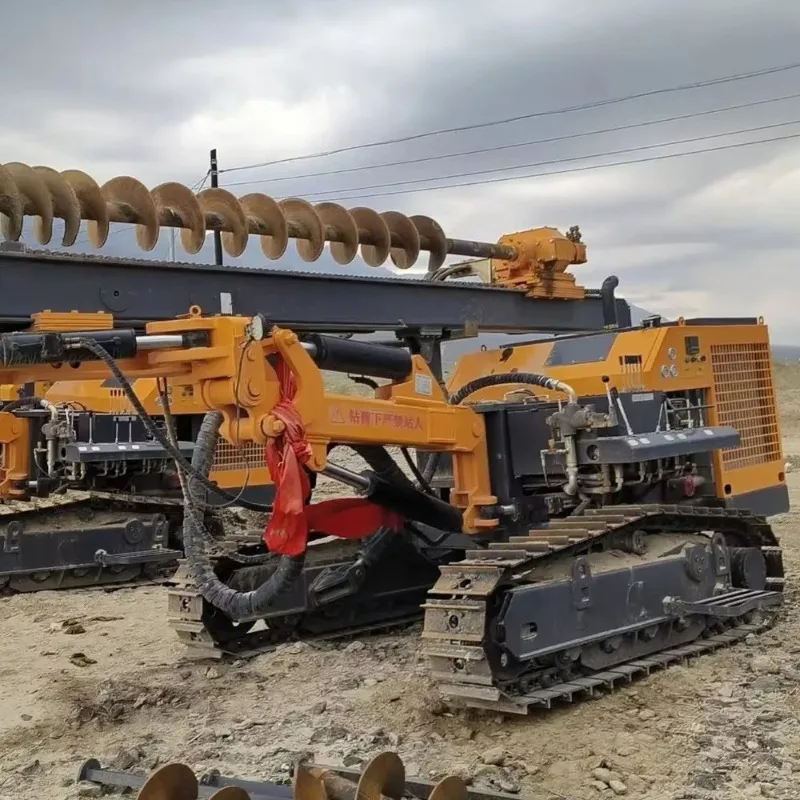 Hydraulic Solar Drilling Rig Spiral Photovoltaic Pile Driver For Ground Foundation Construction Boring Machine