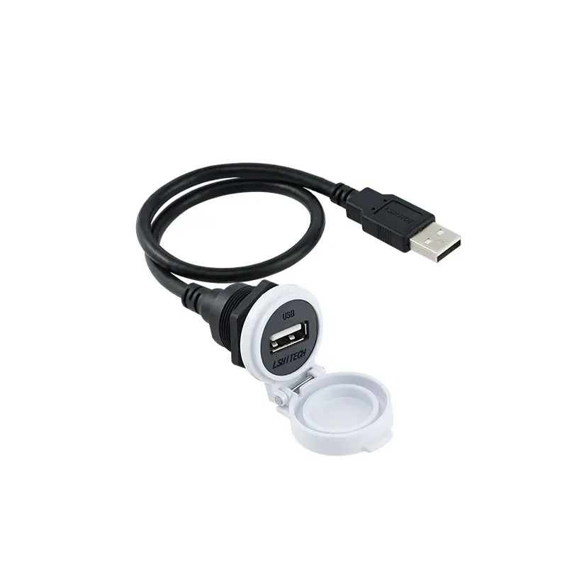 

Водонепроницаемый кабель-адаптер USB 2.0 M22.5 с задней гайкой и колпачком, гнездо-штекер, для наружного промышленного оборудования и оборудования на новой энергетической основе, 0.1м-5м