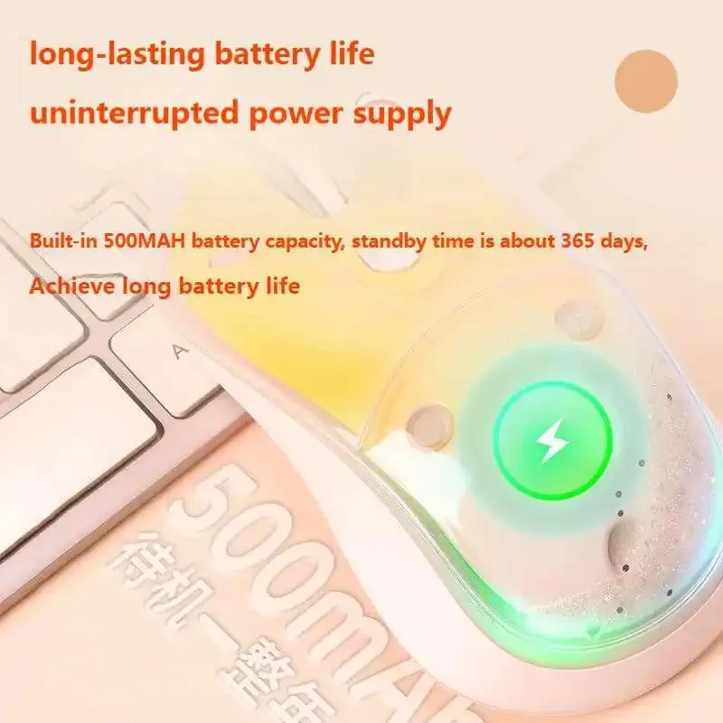 Rechargeable Creative Flowing Sand Design Bluetooth Wireless Tri-mode Water Mouse Ergonomics Portable Mause For Desktop Notebook