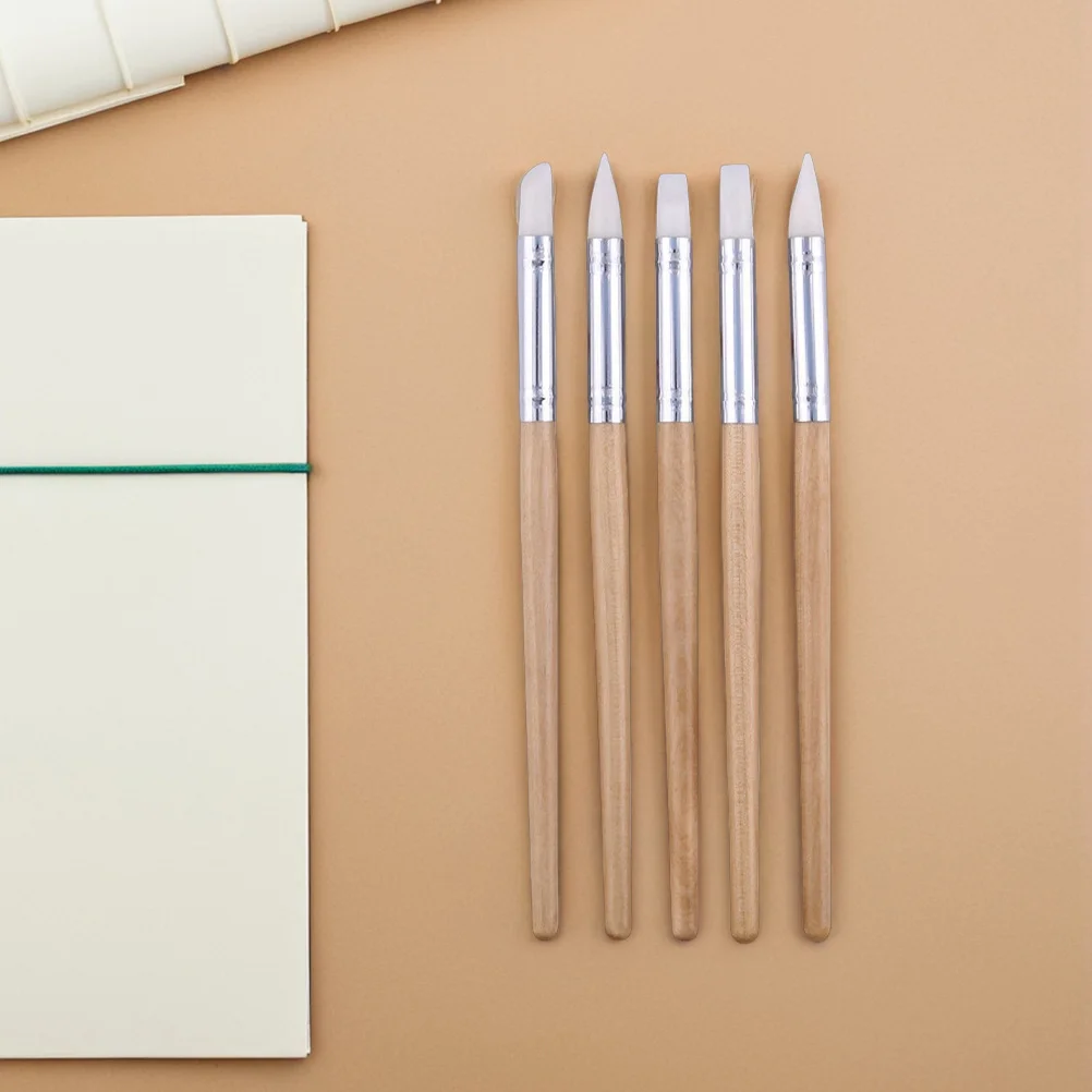 10 قطعة طرف السيليكون أدوات النحت الطين لينة رئيس الفخار نحت أقلام الطين تشكيل مجموعة لمشاريع النمذجة الحرفية