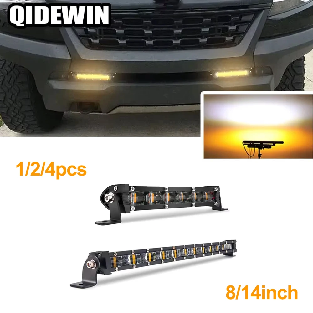 1/2/4 Stück Zweifarbige 6D 8/14 Zoll LED-Arbeitsleuchten Offroad-Nebelscheinwerfer für LKW 12V 24V Stroboskop Weiß-Gelb Zweifarbige Lichtleisten