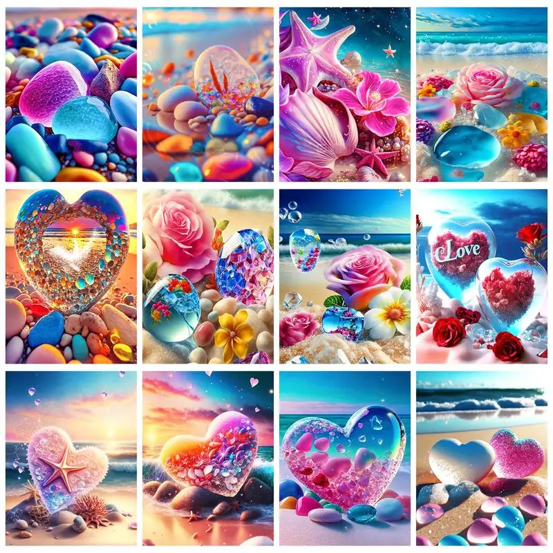 

RUOPOTY Full Round/Square Diamond Painting Colorful Stone Craft Kit Diamond Embroidery Landscape Needlework Gift