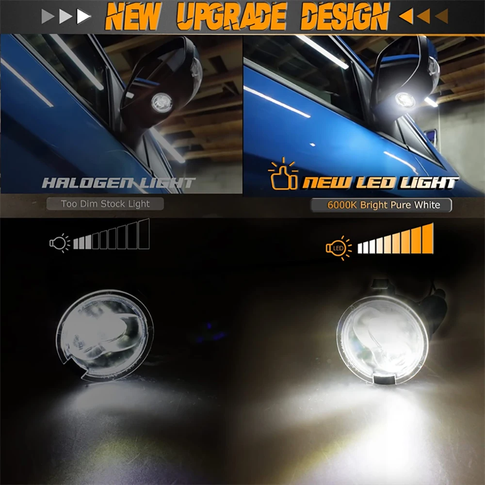 2pcs Full LED Side Mirror Puddle Lights For Ford F150 Edge Flex Taurus LED puddle light 5F1Z-13B375-A Side Mirror Puddle Lights
