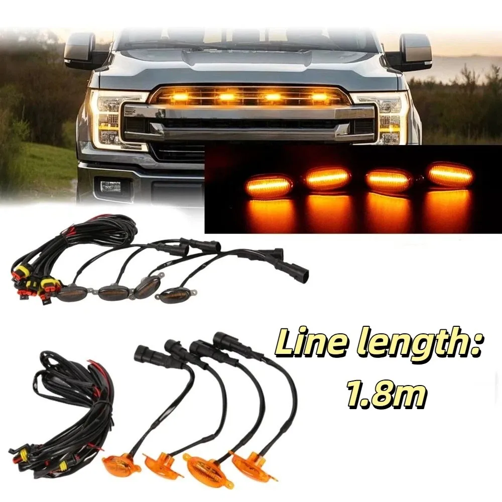 4 in 1 12LED Front Grille Light Chang Liang Flexible Grill Light Waterproof High Lumens LED Driving Light Truck