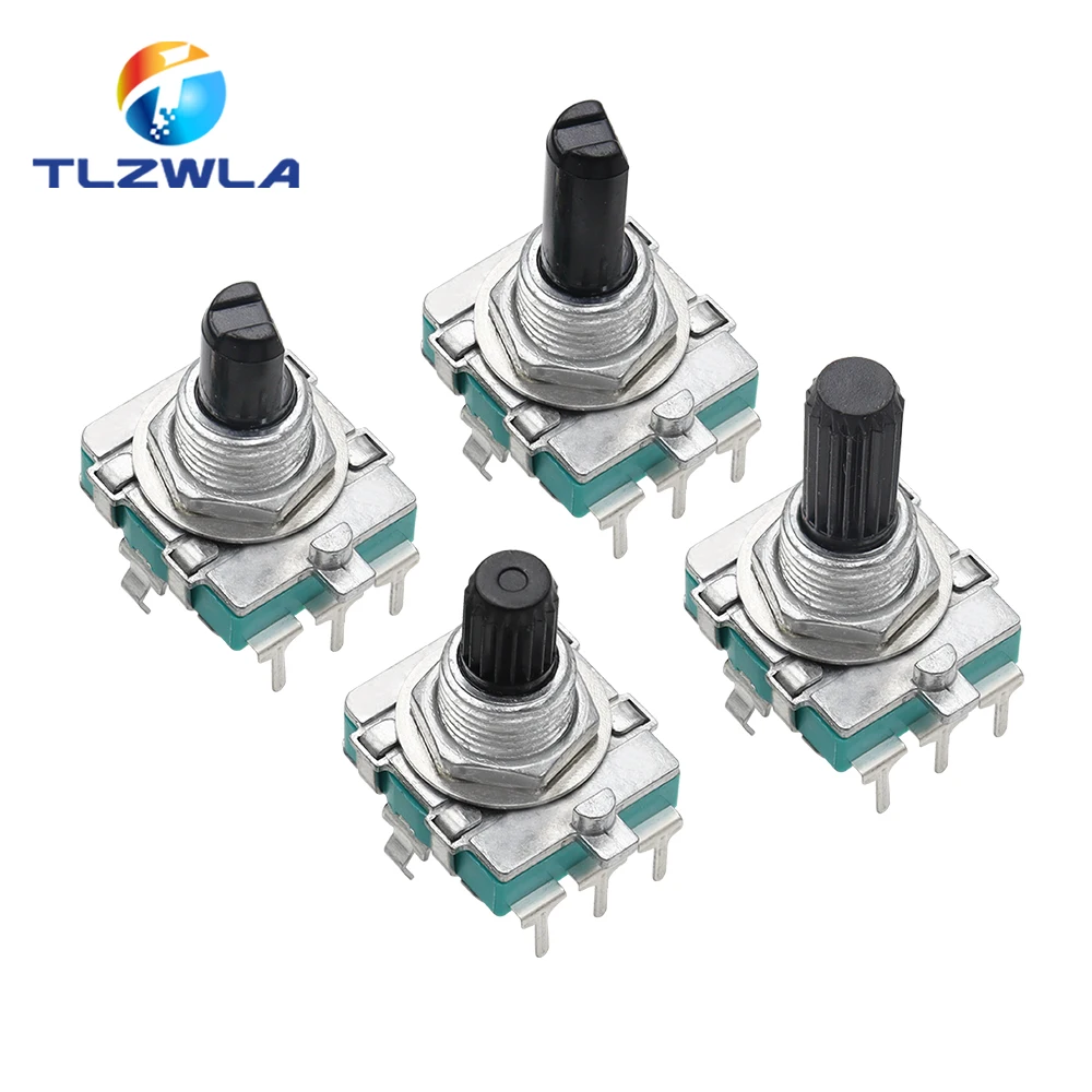 5PCS EC16 Type Power Amplifier Volume Encoder 360 Degree Rotating Digital Pulse Potentiometer 24 Bits Handle Long 15/20MM