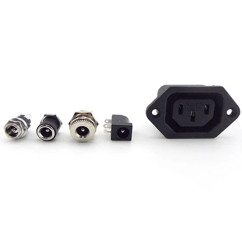 DC siła żeńska dostaw 5.5x2.1mm gniazdo ładowania Jack gniazdo elektryczne złącze montowane na panelu Pcb gwintowane metalowa wtyczka — zdjęcie 5