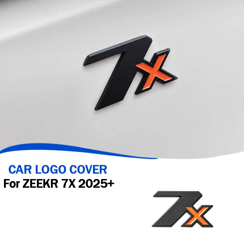 

For ZEEKR 7X 2024+ Tailgate Logo Decoration Stickers Metal Material Lettering Styling Emblem Exterior Upgrade Car Accessories