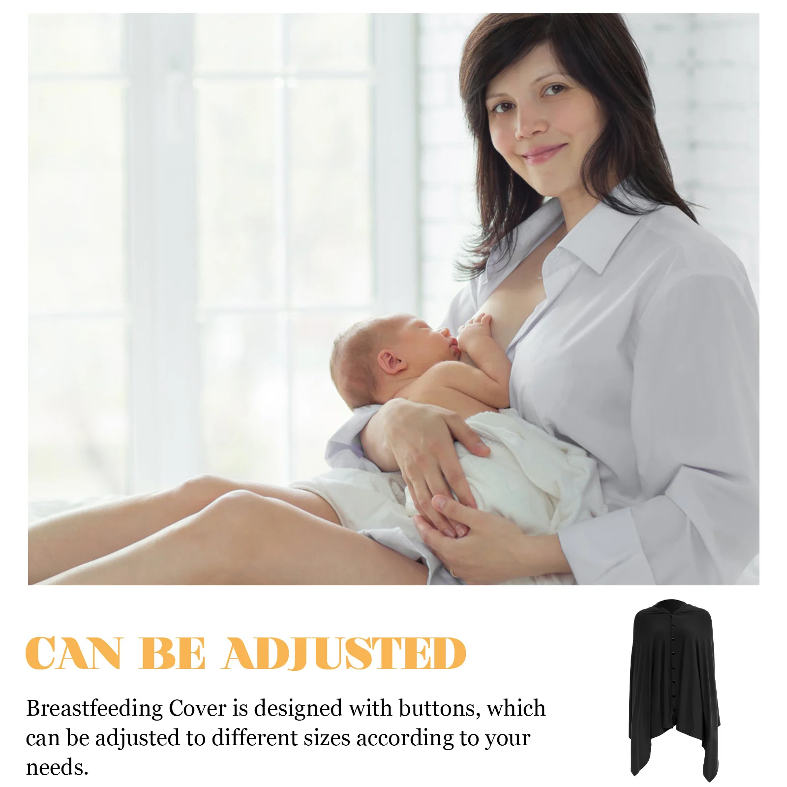 

Чехол для кормления грудью, хлопковая пуговица, регулируемая шаль для кормления, пончо, дышащий шарф для кормления ребенка, многоразовый чехол