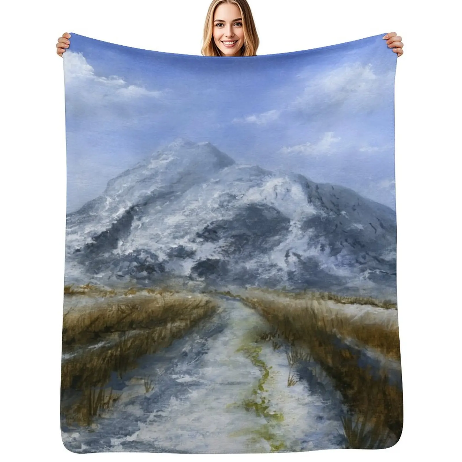 

Moel Siabod In Winter - Capel Curig Throw Blanket heavy to sleep Vintage Thin Soft Blankets