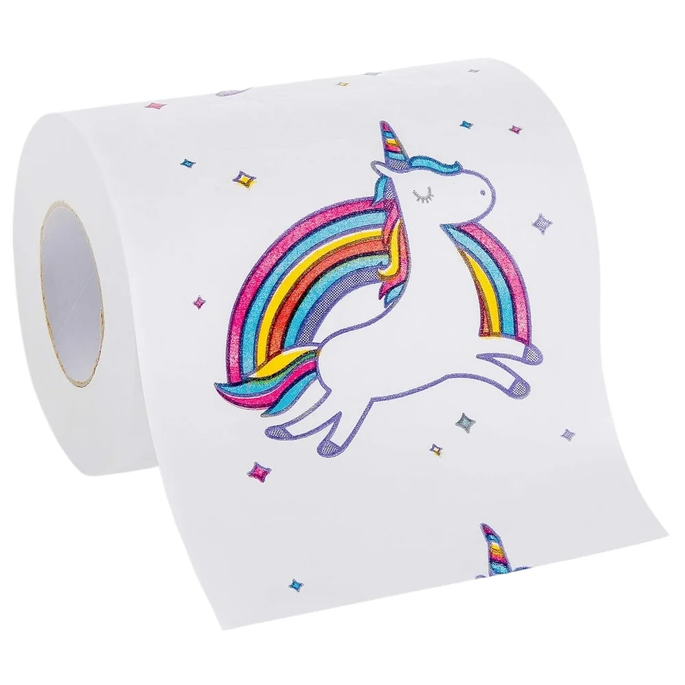 1 Roll - Rainbow Unicorn Toilet Paper - Perfect for Gag Gifts, White Elephant, or Potty Training