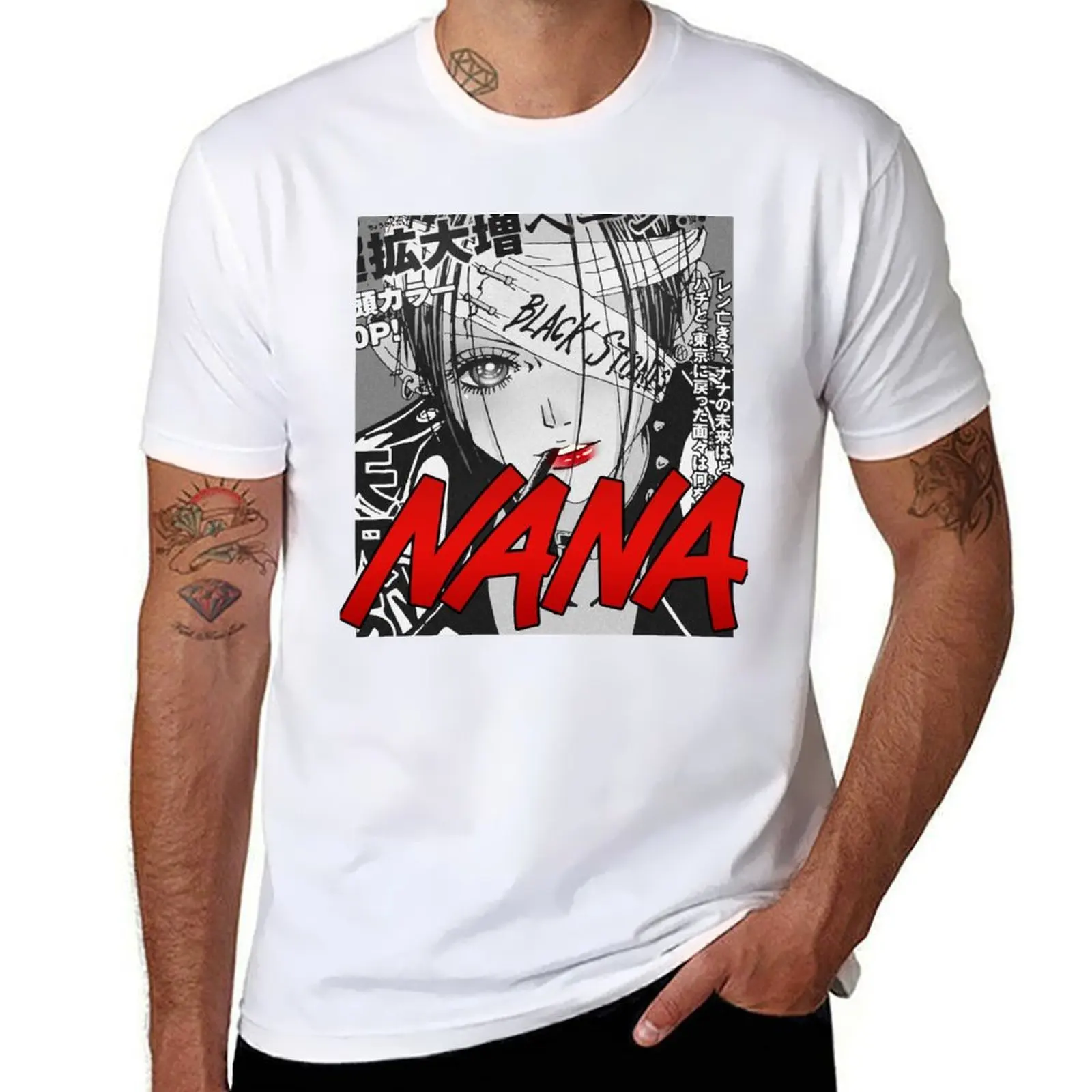 

NANA ナナ Anime Nana Osaki Black Stones Band Trapnest T-Shirt Basic Comfort Fit T-Shirt for Men