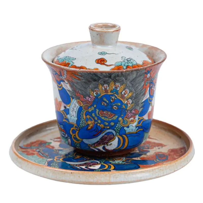 Master cup hand-painted, big black tea cup Jingdezhen handmade single cup high-end cover bowl
