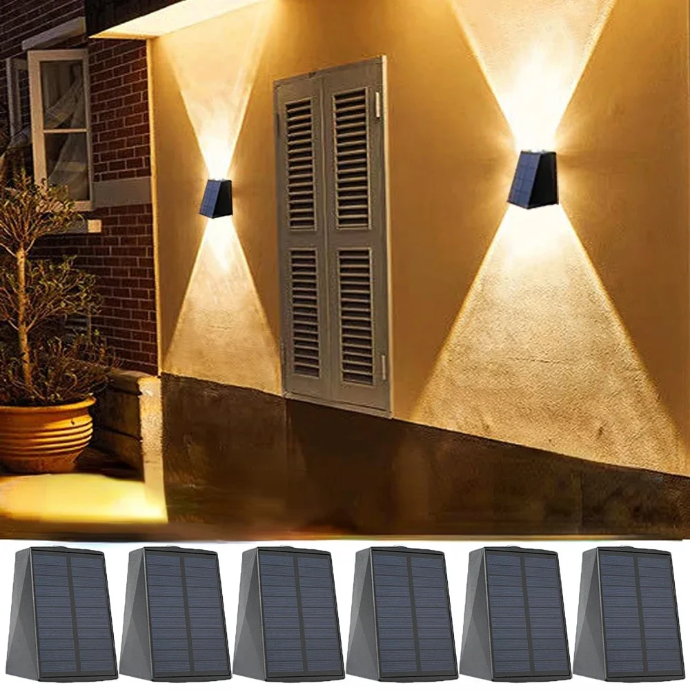

Solar Wall Light Garden Decoration Atmosphere Light Villa Garden Outdoor Waterproof Wall Up and Down Glow Wall Light