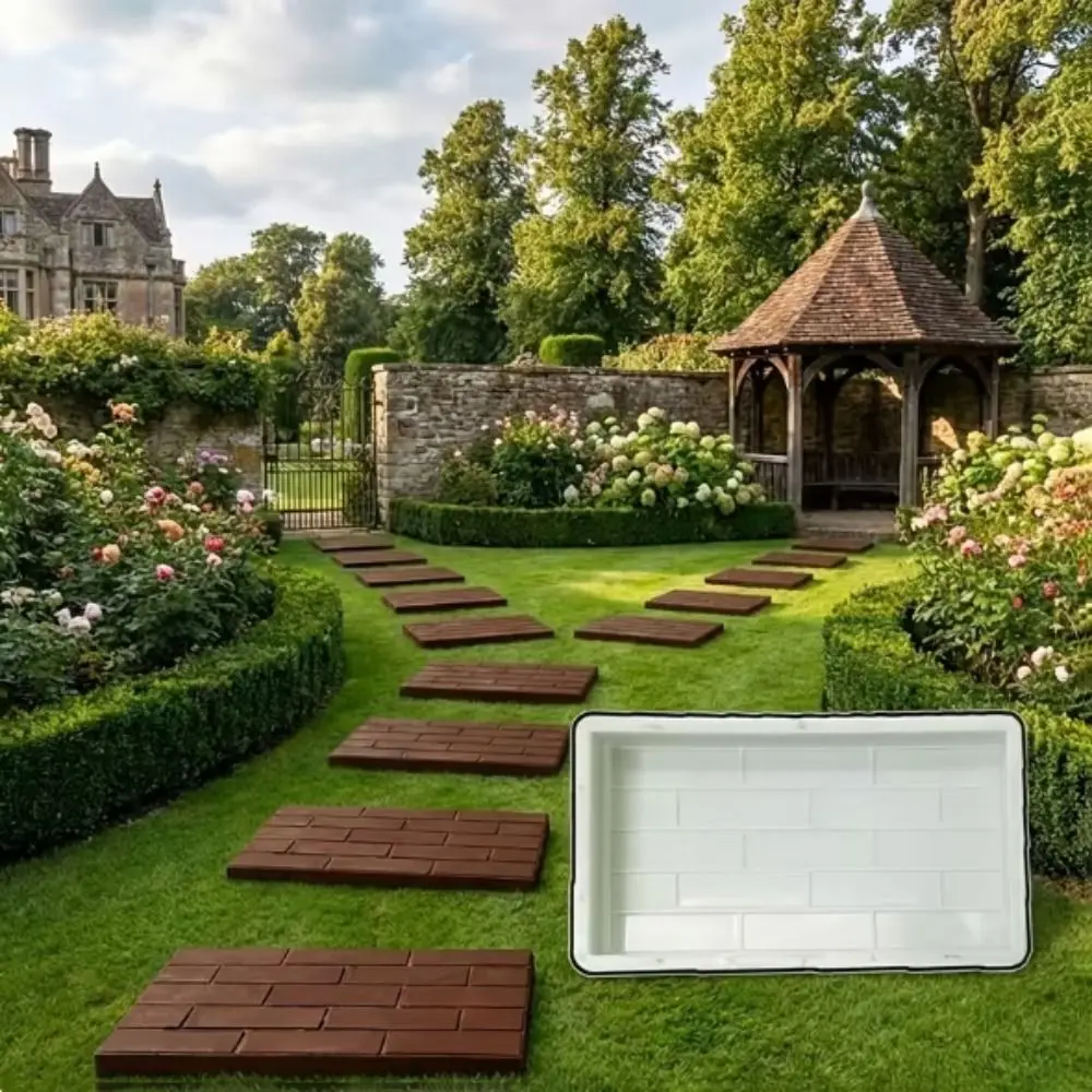 I-Shaped Concrete Paver Molds Non-Slip Long Shape Pavement Floor Template Plastic Easy Release Cement Brick Mould Farm Garden