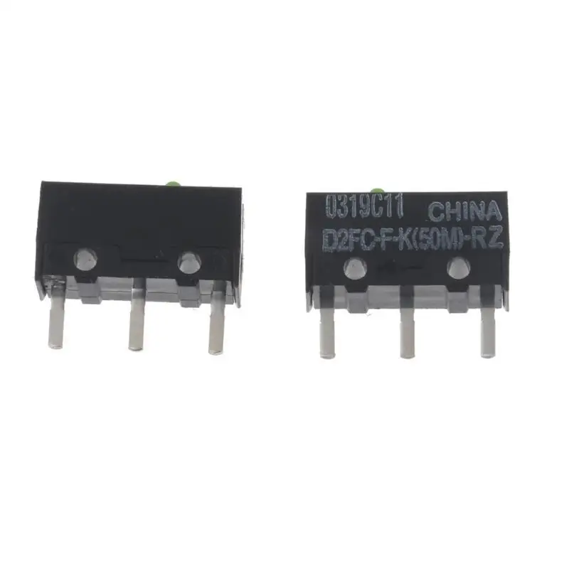 652F 2Pcs Mouse Micro Switch D2FC-F-7N (50m) Mouse Button Fretting Switch D2FC-E-7N Green Dot 50 Million for Time for Lifetim