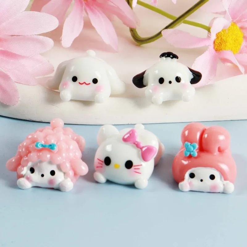 

5pcs Hello Kitty Decorative Doll Cute Cartoon Toy DIY Office Desktop Accessories Travel Women Supplies Student Gift Wholesale