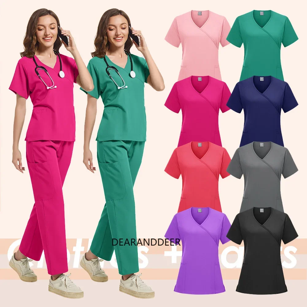 

Hospital surgery uniform, medical fashion women's nursing scrub set doctor accessories, dental clinic, beauty salon work clothes