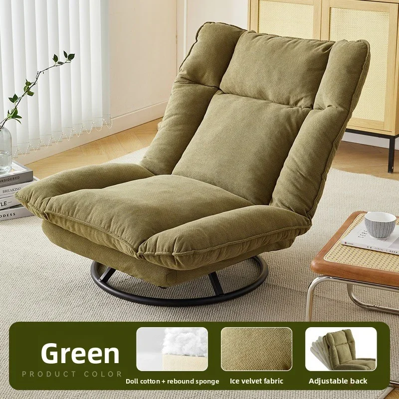 Modern and stylish single person rotating sofa, thick sponge filled fabric sofa lounge chair, living room leisure rotating sofa