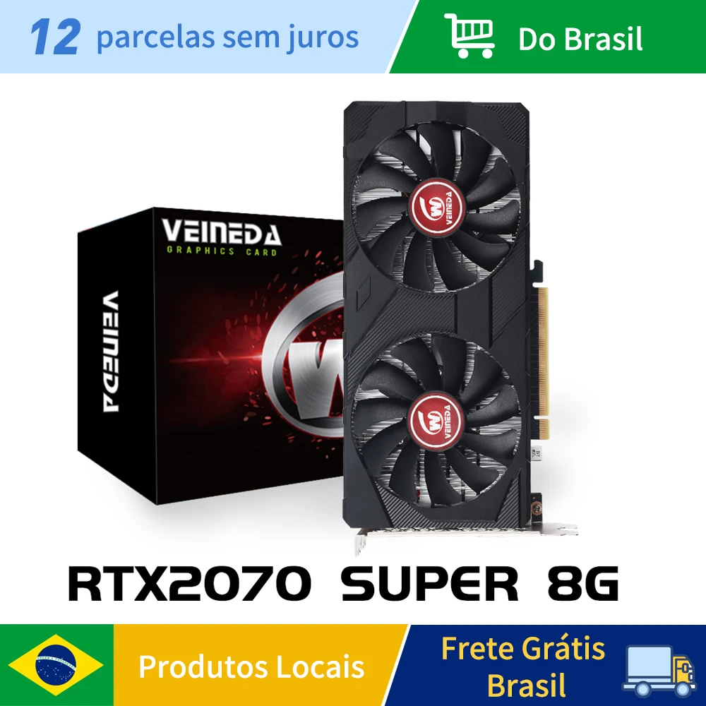 Scheda grafica VEINEDA RTX 2070 super 8GB GDDR6 256Bit PC Gaming Black 2070 S 8G scheda Video PCI-E3.0 * 16 placa de video