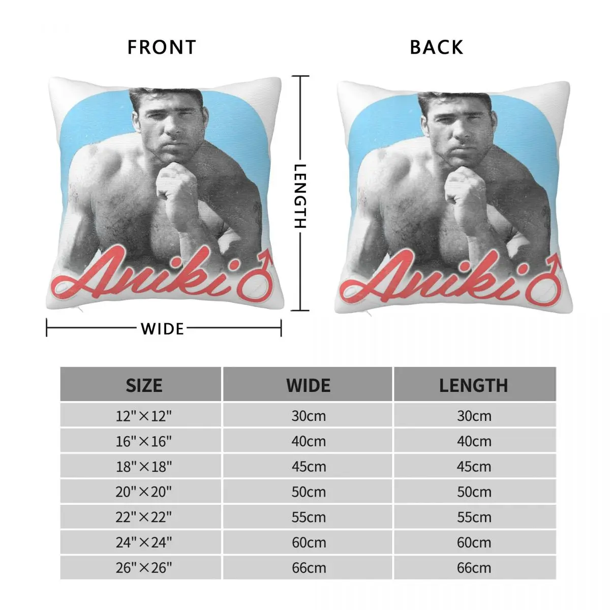 Aniki Billy Herrington Gachumuchi Square Pillowcase Polyester Linen Velvet Printed Zip Decorative Sofa Seater Cushion Cover