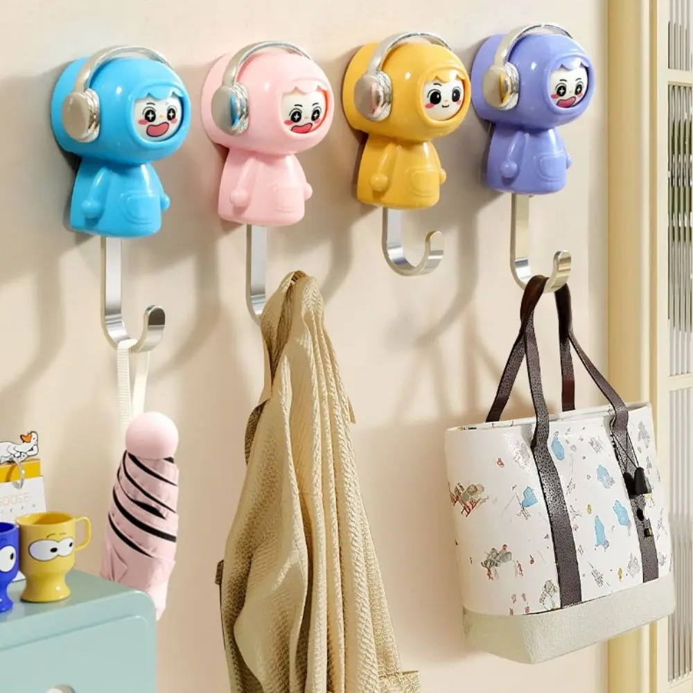 

Cartoon Design Face Changing Hook Cute Style No Hole Decorative Hooks Waterproof High Load-bearing Capacity Organization Hooks