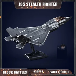 M38-B1186 Sluban J-35 Fighter Warplane Sets WW2 Military Army Avion Plane Jet Aircraft Building Blocks Toys For Boys Adult Gift