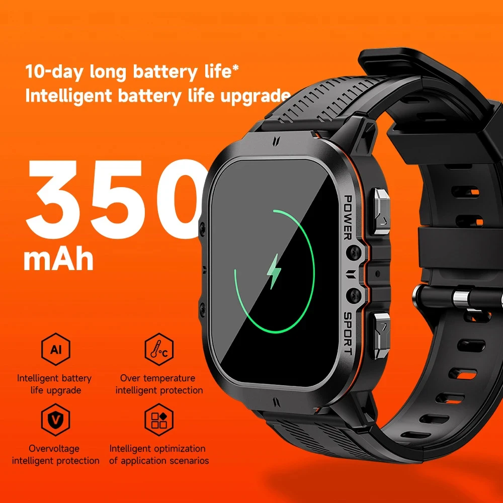 696 Outdoor Sports AMOLED Men Blue Tooth Call Smart Watch Heart Rate 1ATM Waterproof Bracelet Music Voice Assistant Smartwatch