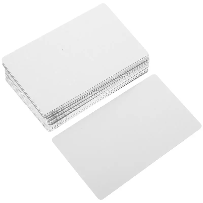 

100pcs Sublimation Business Card Aluminum Plate DIY Blanks Metal Cards Engraving Name Aluminium Alloy Business Cards 3.4x2.1cm