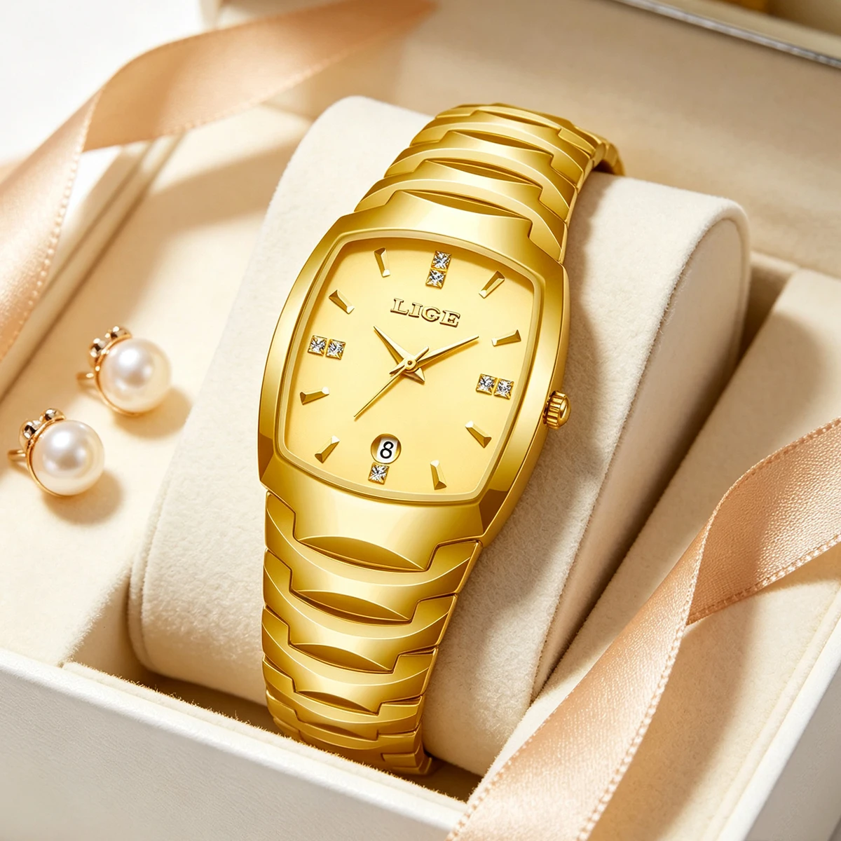 LIGE New Ladies Waterproof Watch Luxury Ceramic Braceletz Women Watches Creative Fashion Original Elegant Quartz Wristwatch Gift