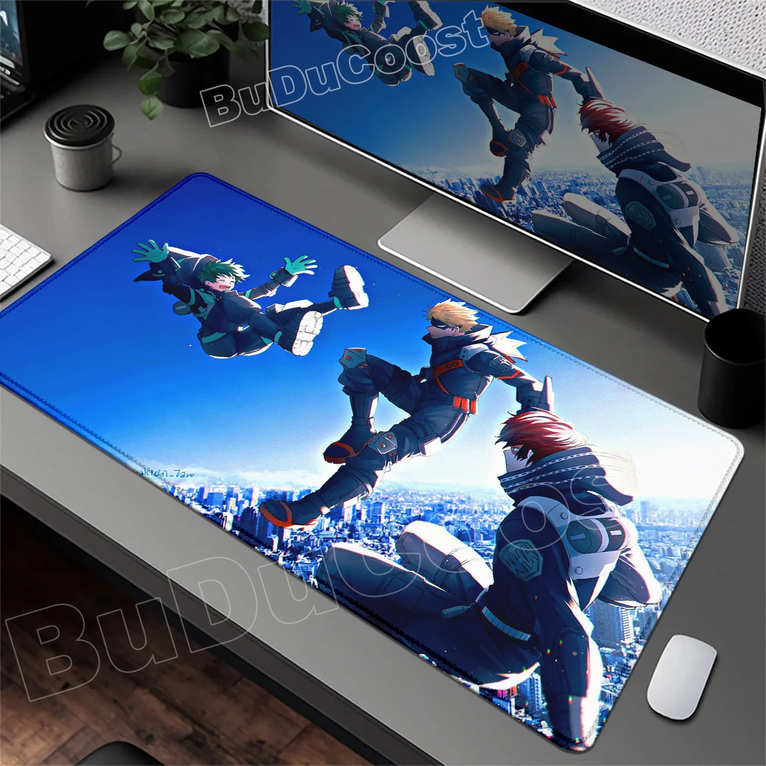 일본 애니메이션 나의 히어로 아카데미아 마우스패드 바쿠고 카츠키 대형 락 엣지 키보드 패드 게이머용 컴퓨터 책상 매트 미끄럼 방지 고무