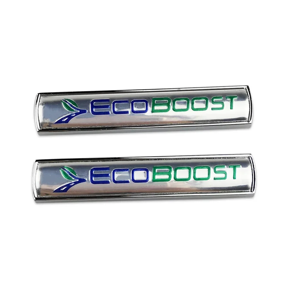 2pcs ECOBOOST Car Fender Side Emblem Sticker Trunk Badge Decal for Ford Fiesta Focus Mondeo Kuga Ranger Mustang Transit