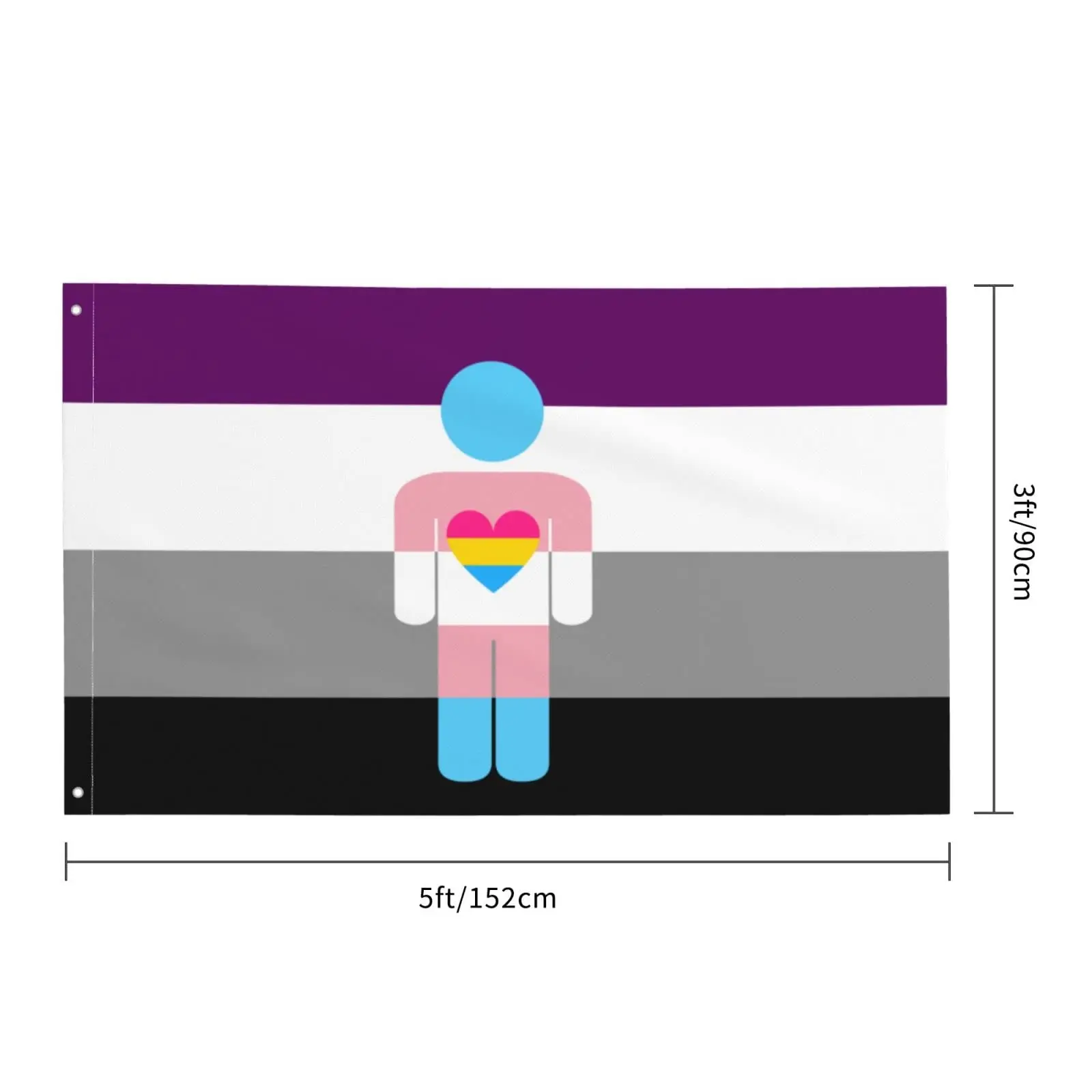 Flagnshow 100% Polyester Trans Asexual Panromantic Ace Pan Pride Flag