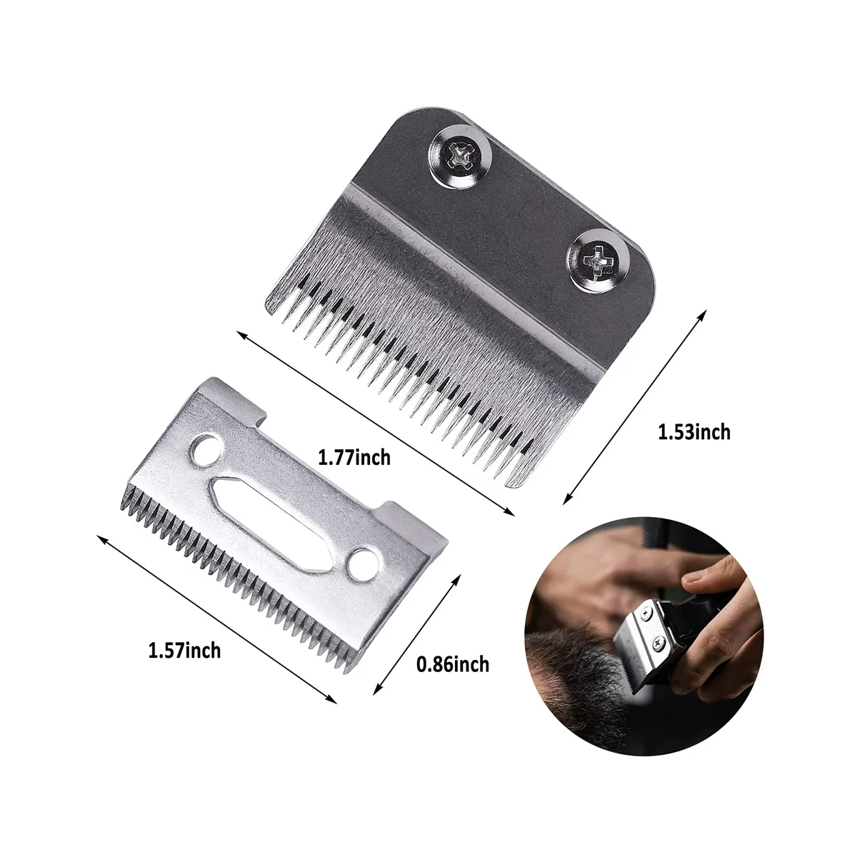 2 juegos de cuchillas de cortapelos ajustables profesionales, cuchilla de repuesto para cortadora de pelo de acero al carbono para cortadora 8148