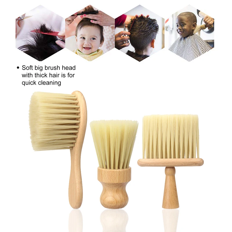 Holz-Nackenstaubbürste mit Weichen Borsten, Geeignet für Haarschnitt und Gesichtsreinigung für Haaraccessoires