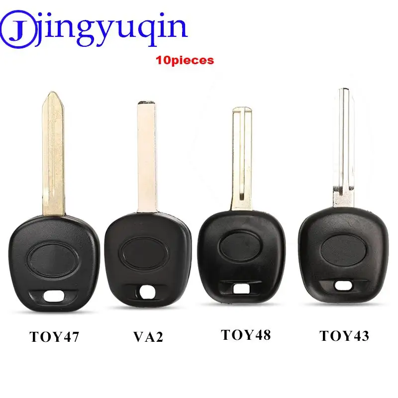 jingyuqin 10pcs TOY43/TOY48/TOY47/VA2 Blade Car Transponder Key Shell For Toyota Fit Lexus No Chip Fob Case Replacement