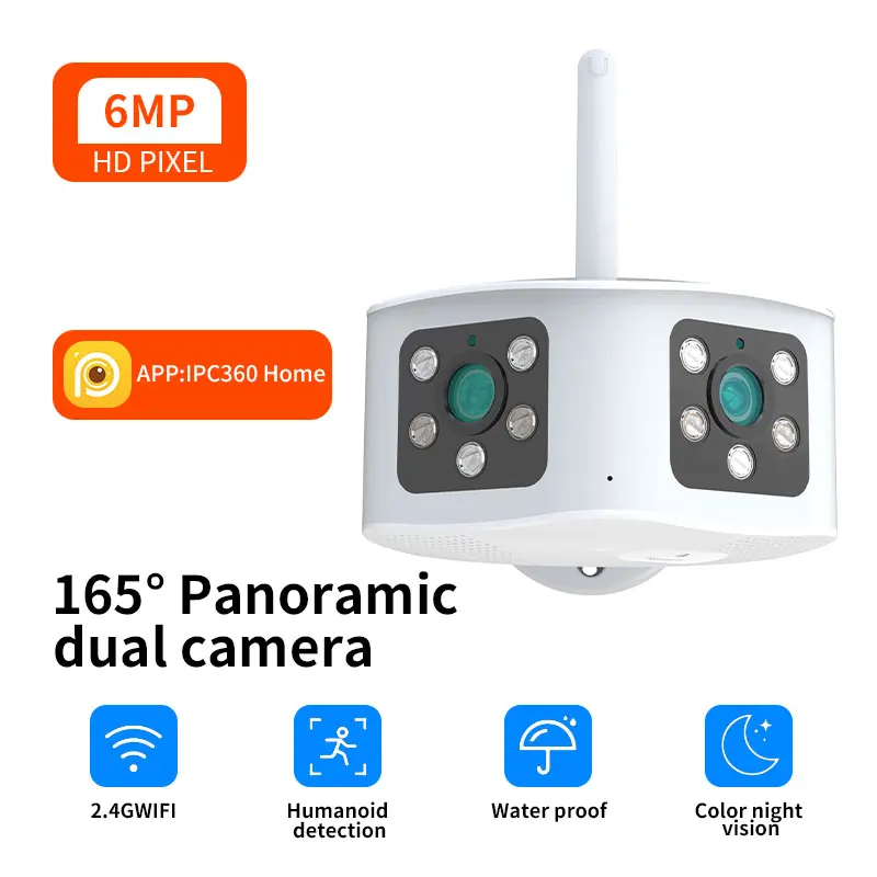 6MP 1296p IPC360Home APP Dual  Len Wireless wifi  IP  Camera Full Color AI Humanoid Detection Security CCTV Baby Monitor