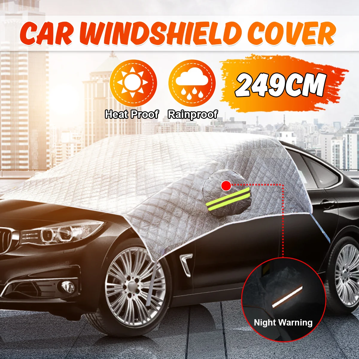 

Car Styling Sunshade Snow Ice Shiled Car Windshield Snow Sun Shade Waterproof Protector Cover Car Front Windscreen Cover