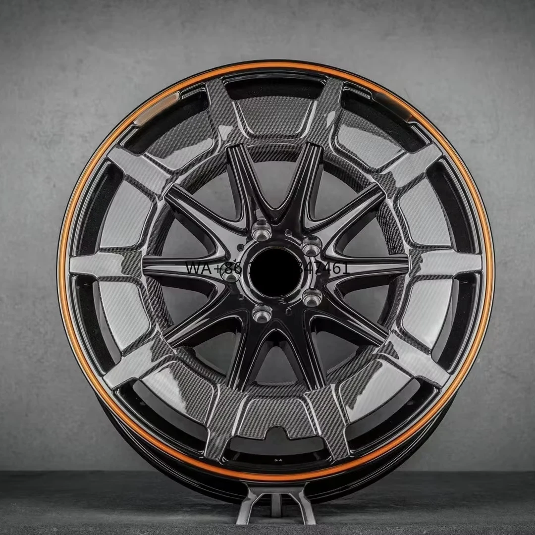 

for Porsche carbon fiber 2-piece Customized alloy forged sport wheel rims 5x120 5x130 5x114.3 18 19 20 21 22 inches